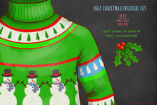 Load image into Gallery viewer, Ugly Christmas Sweater Clipart PNG