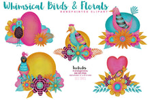 Load image into Gallery viewer, Whimsical Funky Birds &amp; Florals Watercolor Set - slslines