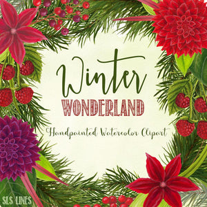 Winter Wonderland Christmas Watercolors - slslines