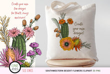 Load image into Gallery viewer, Southwestern Desert Flowers Clipart - Cactus PNG Set, SLS Lines