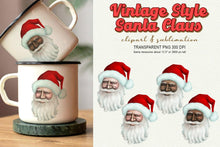 Load image into Gallery viewer, Santa Claus Illustration | Vintage Style Santa Clipart PNG