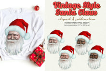 Load image into Gallery viewer, Santa Claus Illustration | Vintage Style Santa Clipart PNG