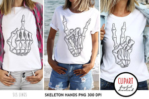 Skeleton Hands Clipart - Bony Hand Illustrations