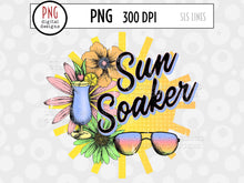 Load image into Gallery viewer, Sun Soaker Summer Sublimation Design PNG