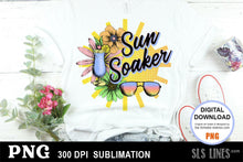Load image into Gallery viewer, Sun Soaker Summer Sublimation Design PNG