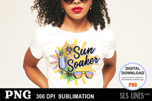 Sun Soaker Summer Sublimation Design PNG