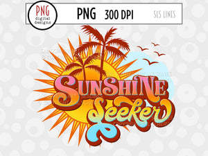Summer Sublimation - Sunshine Seeker with Palm Trees PNG