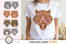 Load image into Gallery viewer, Tiger Clipart | Tiger Portraits &amp; Lineart PNG