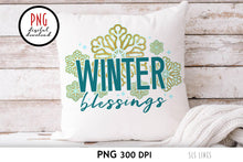 Load image into Gallery viewer, Winter Blessings Snowflakes - Christmas Sublimation PNG