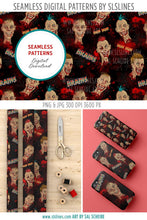Load image into Gallery viewer, Zombie Seamless Pattern - Severed Head Zombie Digital Pattern
