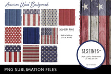 Load image into Gallery viewer, American Wood Patriotic Backgrounds PNG - USA Clipart - SLSLines