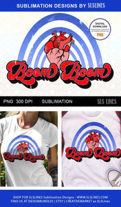 Anatomical Heart Sublimation - Boom Boom with Rainbow - SLSLines