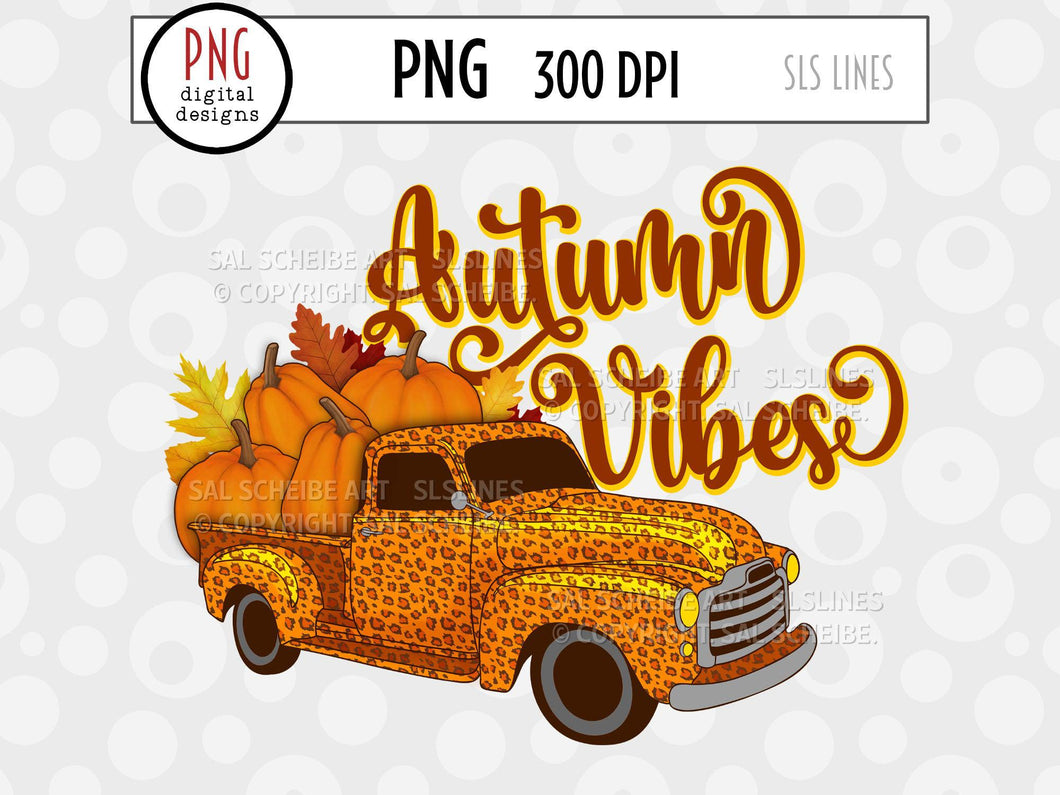 Autumn Sublimation Design - Vintage Truck Autumn Vibes - SLSLines