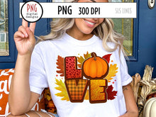 Load image into Gallery viewer, Autumn Sublimation - Fall LOVE Pumpkin Design PNG - SLSLines