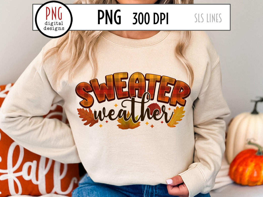 Autumn Sublimation - Sweater Weather Fall Leaves PNG - SLSLines