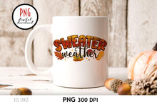 Load image into Gallery viewer, Autumn Sublimation - Sweater Weather Fall Leaves PNG - SLSLines