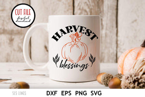 Autumn SVG | Harvest Blessings Fall Cut File - SLSLines