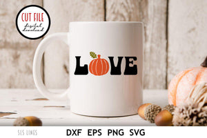 Autumn SVG | LOVE Pumpkin Fall Cut File - SLSLines