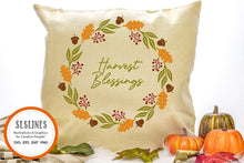 Load image into Gallery viewer, Autumn Wreath SVG - Harvest Blessings Cut File - SLSLines