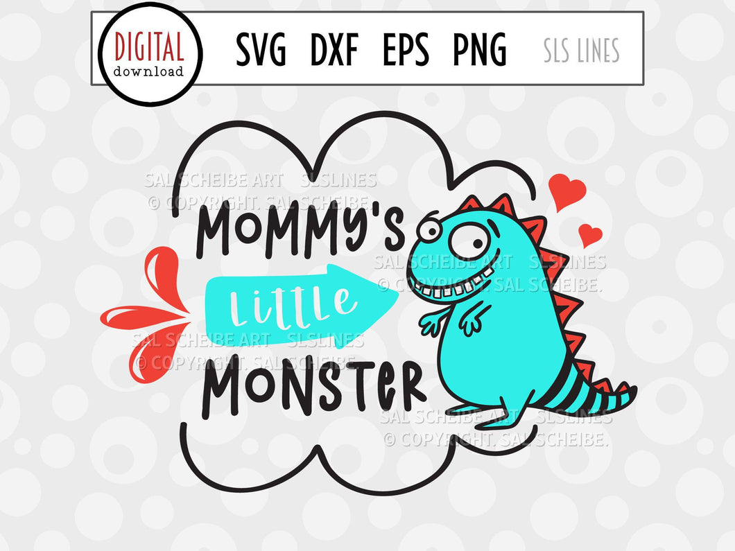 Baby & Toddler Designs SVG - Mommy's Little Monster PNG - SLSLines