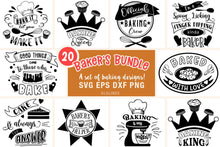Load image into Gallery viewer, Baking SVG Bundle - 20 Cut File Designs for Baking - SLSLines