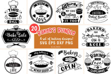 Load image into Gallery viewer, Baking SVG Bundle - 20 Cut File Designs for Baking - SLSLines