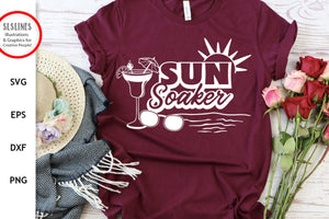 Beach Drinks SVG - Sun Soaker Cut File - SLSLines