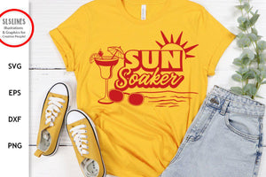 Beach Drinks SVG - Sun Soaker Cut File - SLSLines