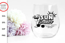 Load image into Gallery viewer, Beach Drinks SVG - Sun Soaker Cut File - SLSLines