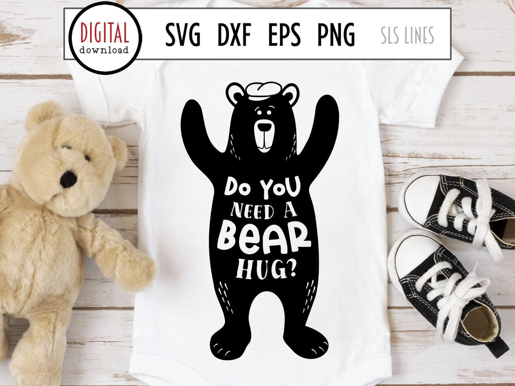 Bear SVG - Bear Hug Cut Files - SLSLines
