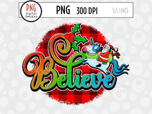 Load image into Gallery viewer, Believe Santa Claus - Christmas Unicorn Sublimation PNG - SLSLines