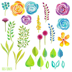 BIG Floral Bundle 2: Watercolor Flowers - SLSLines