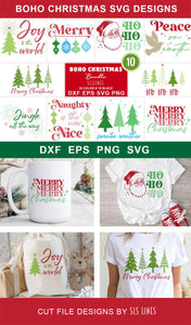 Boho Christmas SVG Bundle - 10 Minimal Christmas Designs - SLSLines