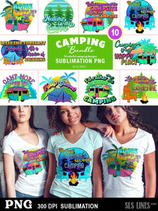 Camping Sublimation BUNDLE - 10 Campsite & RV Designs - SLSLines