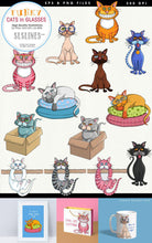 Load image into Gallery viewer, Cats in Funky Glasses Graphics EPS PNG - SLSLines