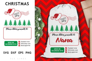 Santa Sack Cut File - Christmas Express Present Bag