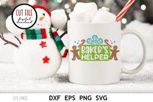 Christmas Baking SVG - Baker's Helper Cutting File - SLSLines