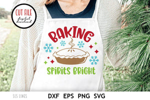 Christmas Baking SVG - Baking Spirits Bright PNG - SLSLines