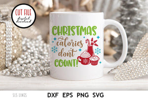 Christmas Baking SVG - Christmas Calories Don't Count Cutting File - SLSLines
