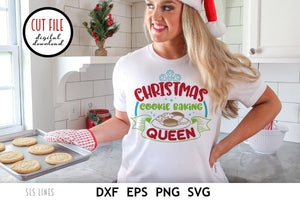 Christmas Baking SVG - Christmas Cookie Baking Queen PNG - SLSLines