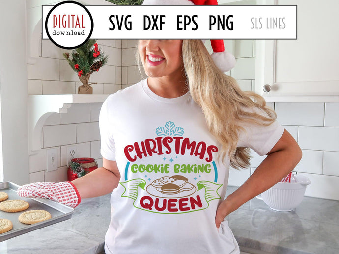 Christmas Baking SVG - Christmas Cookie Baking Queen PNG - SLSLines