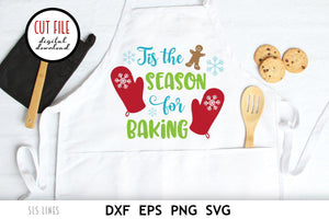Christmas Baking SVG - Tis the Season for Baking Cut File - SLSLines