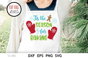 Christmas Baking SVG - Tis the Season for Baking Cut File - SLSLines