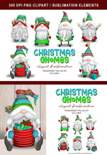 Load image into Gallery viewer, Christmas Gnome Clipart - Colorful Winter Hats Gnomes Set - SLSLines