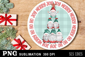 Christmas Gnome Sublimation - Christmas Tree Gnomes PNG - SLSLines