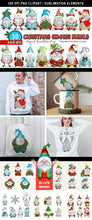 Load image into Gallery viewer, Christmas Gnomes BUNDLE - Holiday Gnome Clipart Set - 30 PNGs - SLSLines
