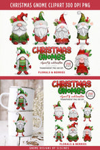 Load image into Gallery viewer, Christmas Gnomes Clipart PNG| Christmas Florals &amp; Berries - SLSLines