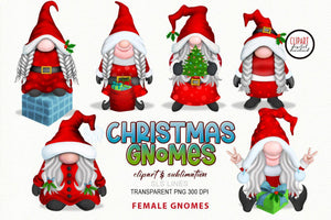 Christmas Gnomes Sublimation Bundle | Holiday Gnome Clipart - SLSLines