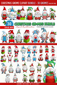 Christmas Gnomes Sublimation Bundle | Holiday Gnome Clipart - SLSLines