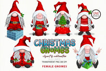 Load image into Gallery viewer, Christmas Gnomes Sublimation | Female Gnome Set PNG - SLSLines
